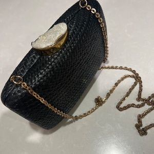 KAYU Jen Clutch Stone Crystal Black Crossbody Chain Bag